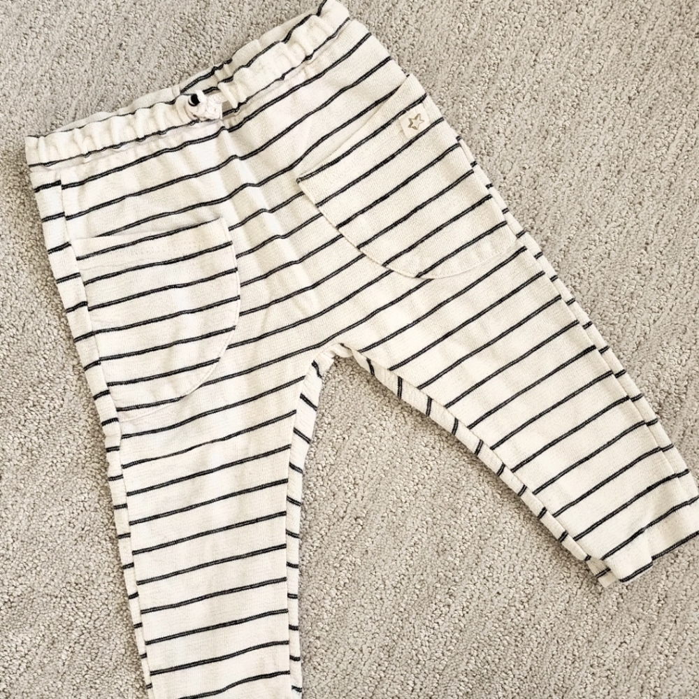 Zara baby stripe bottoms black-and-white
